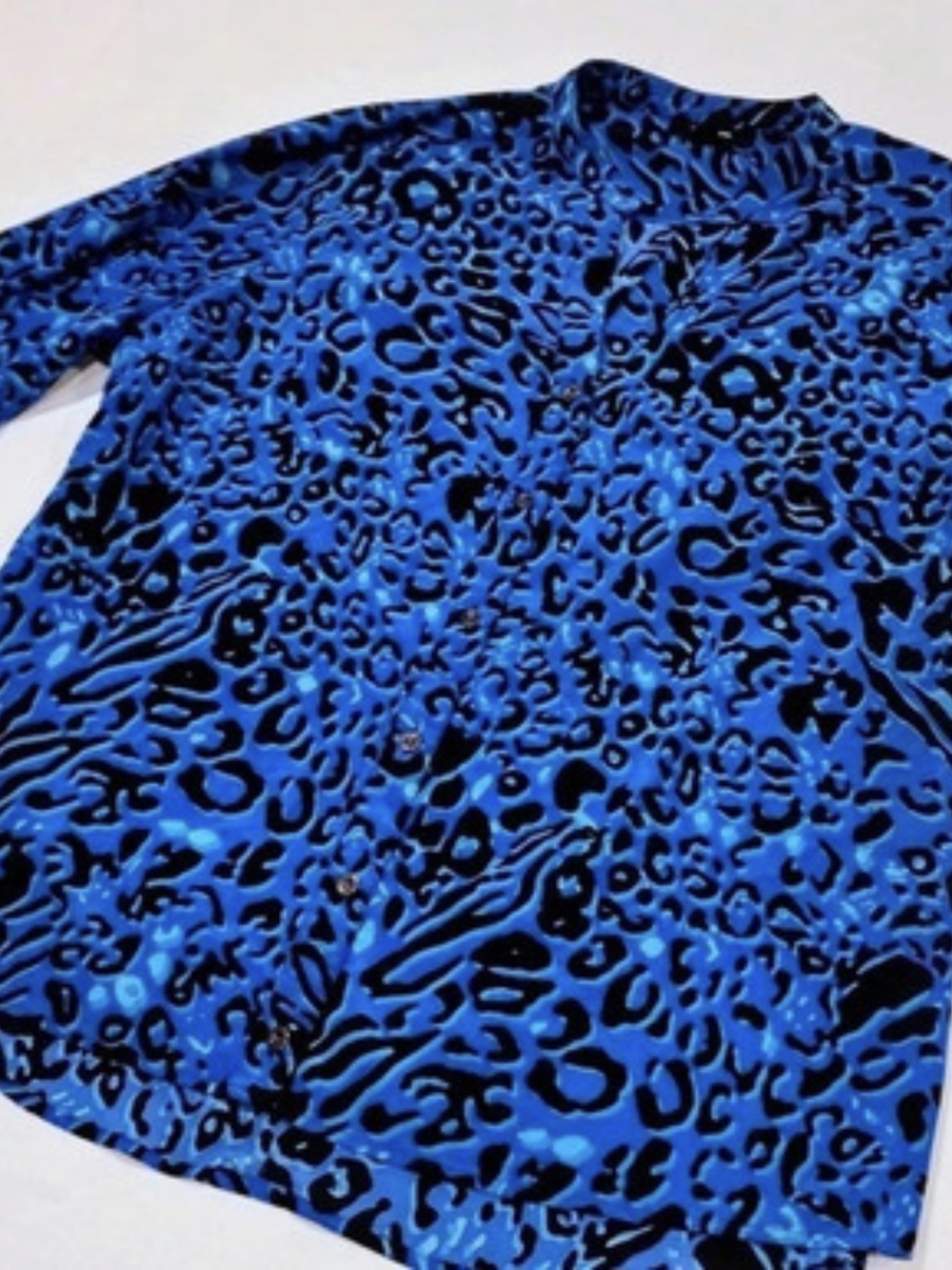 Style&co. Animal Print Blouse in Blue & Black XL Like New